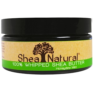 Купить Shea Natural, 100% взбитое масло ши, мускатная дыня-мята, 6,3 унций (178 г)  на IHerb