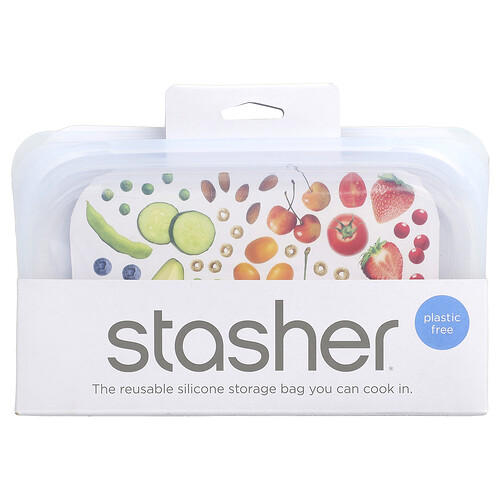 Stasher, Reusable Silicone Storage Food Bag, Snack Size, Clear, 9.9 fl oz (293.5 ml)