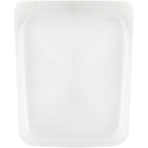 Отзывы о Stasher, Reusable Silicone Food Bag, Half Gallon Bag, Clear, 64.2 fl oz (1.92 l)