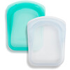 Stasher, Bolsita de silicona reutilizable, Transparente y aqua (verde agua), Paquete con 2 unidades, 42 g (4 oz) cada una