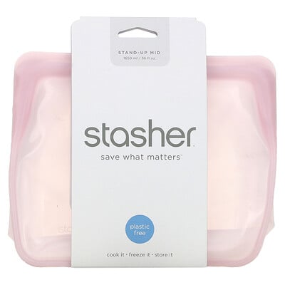 Stasher Stand-Up Mid, розовый, 1650 мл (56 жидк. унций)