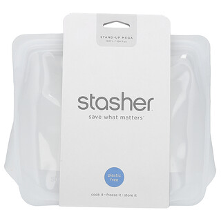 Stasher, Stand-Up Mega, силиконовый пакет для хранения, прозрачный, 3,07 л (104 жидк. унц.)