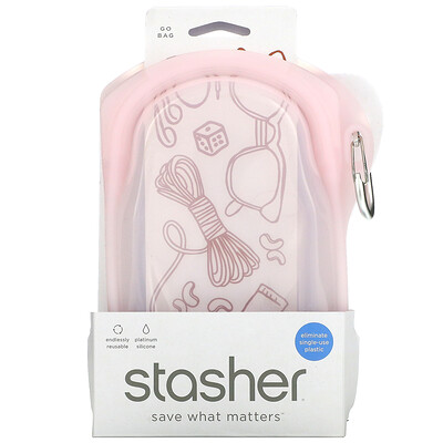 Купить Stasher, Go Bag, розовый, 1 пакетик, 532 мл (18 жидк. Унций)