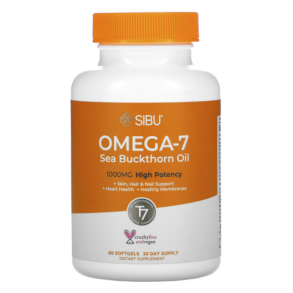 Sibu Beauty‏, Sea Berry Therapy, Omega-7 Support, Sea Buckthorn Oil, 60 Softgels