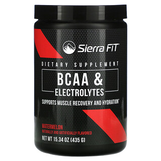 Sierra Fit, BCAA & Électrolytes, 7 grammes de BCAA, Pastèque, 435 g