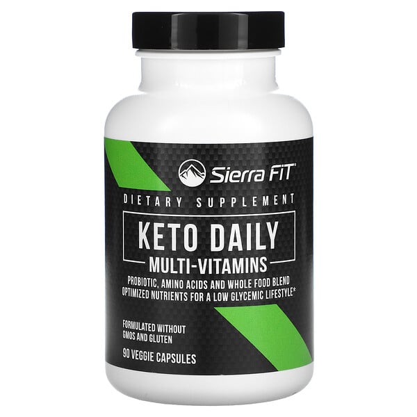 Sierra Fit, Keto Daily Multi-Vitamins with Green Tea, Multivitamine mit grünem Tee, 90 vegetarische Kapseln
