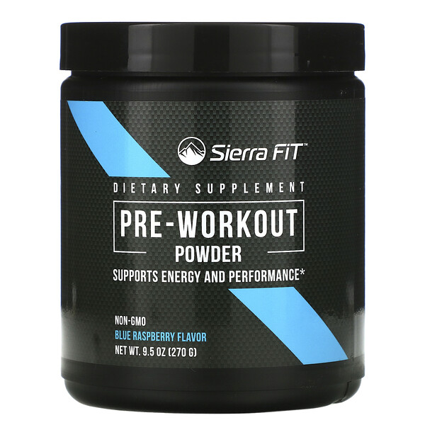 Sierra Fit, Pre-Workout Powder, Blue Raspberry Flavor, 9.5 oz (270 g)
