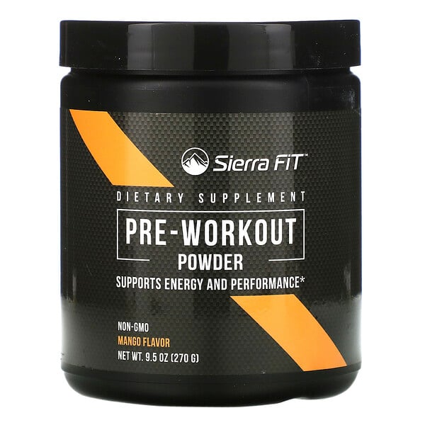 Sierra Fit, Pre-Workout Powder, Mango Flavor, 9.5 oz (270 g)