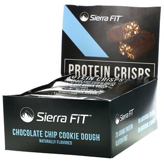 Sierra Fit, Barras Crocantes de Proteína, Sabor Massa de Biscoito com Pedaços de Chocolate, 12 Barras, 56 g (1,98 oz) Cada