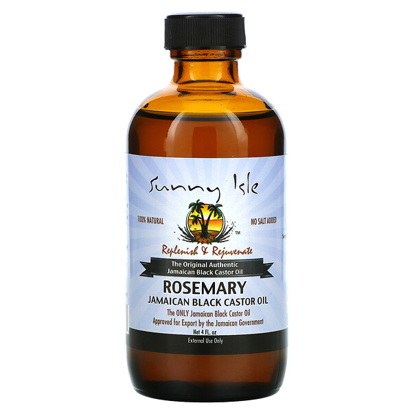 Sunny Isle, 100 Natural Jamaican Black Castor Oil, Rosemary, 4 fl oz
