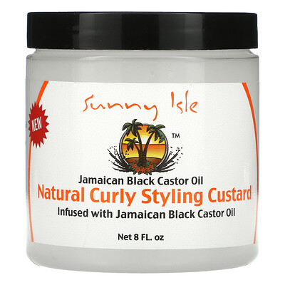 Sunny Isle Ямайское черное касторовое масло, натуральный заварной крем для вьющихся волос, 8 жидк. Унций