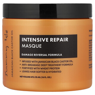 Sunny Isle, Óleo de Rícino Preto Jamaicano, Máscara de Reparo Intensivo, 473,176 ml (16 fl oz)
