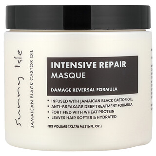 Sunny Isle, Aceite de ricino negro de Jamaica, mascarilla de reparación intensiva, 16 fl oz (473,176 ml)