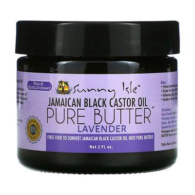 Sunny Isle Ямайское черное касторовое масло чистое масло лаванда 2 жидких унции