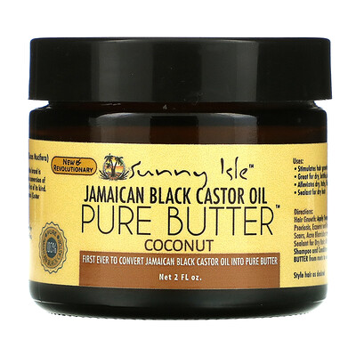 Купить Sunny Isle Ямайское черное касторовое масло, чистое масло, кокос, 2 жидк. Унции