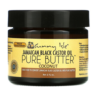 Sunny Isle, Jamaican Black Castor Oil, Pure Butter, Coconut, 2 fl oz 