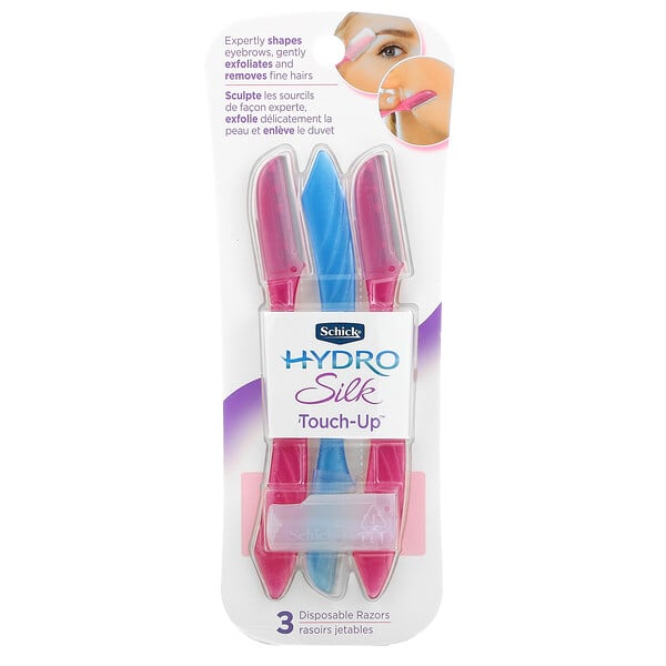 Schick‏, Hydro Silk Touch Up, Assorted Colors, 3 Disposable Razors