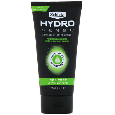 Schick Hydro Sense, Shave Cream, Comfort, With Vitamin E, 6 fl oz (177 ml)