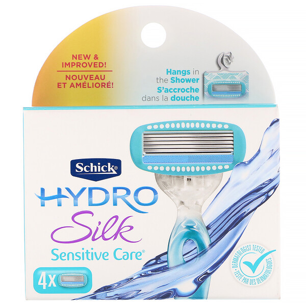 Schick, Hydro Silk, Sensitive Care, 4 Ersatzklingen
