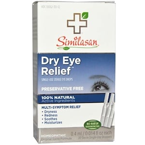 Отзывы о Симиласан, Dry Eye Relief, Single-Use Sterile Eye Drops, 0.014 fl oz (0.4 ml) Each