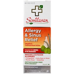 Отзывы о Симиласан, Allergy & Sinus Relief, Sabadilla & Cardiospermum Actives, 60 Dissolvable Tablets