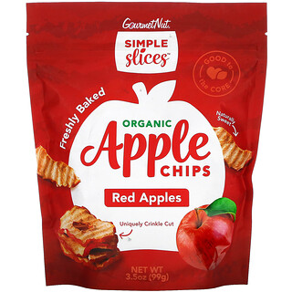 Simple Slices, オーガニックアップルチップス、赤リンゴ、99g（3.5オンス）