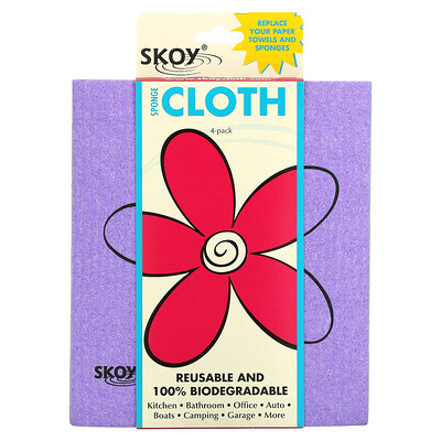 

Skoy, Sponge Cloth, Multi-color, 4 Pack