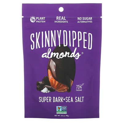 SkinnyDipped Skinny Dipped Almonds, Super Dark + Sea Salt, 3.5 oz (99 g)