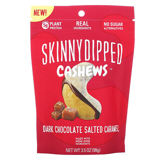 SkinnyDipped, Skinny Dipped Cashews, темный шоколад, соленая карамель, 99 г (3,5 унции)