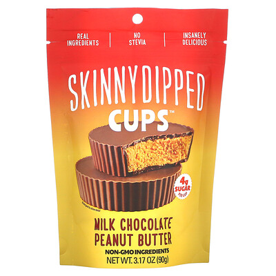 

SkinnyDipped Cups, молочный шоколад и арахисовая паста, 90 г (3,17 унции)