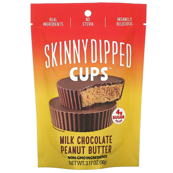 SkinnyDipped‏, Cups, Milk Chocolate Peanut Butter, 3.17 oz (90 g)