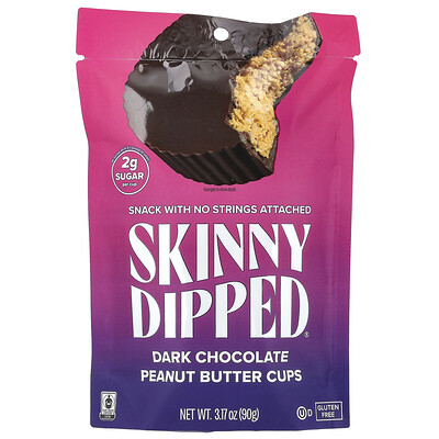 SkinnyDipped  Dark Chocolate Peanut Butter Cups  3.17 oz (90 g)