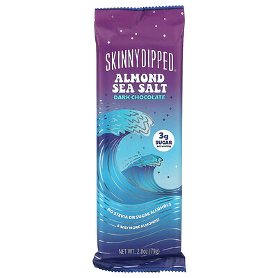 SkinnyDipped Миндаль с морской солью, темный шоколад, 79 г (2,8 унции)