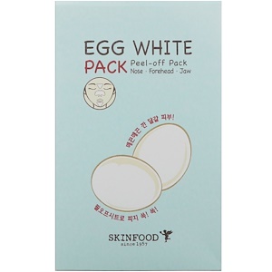 Skinfood, Egg White Pack, Peel-Off Pack for Nose, Forehead, Jaw, 10 Sheets