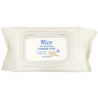 Купить Skinfood Rice Daily Brightening Cleansing Tissue, 80 Sheets, 12.84 fl oz (380 ml)