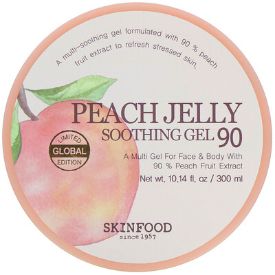 Skinfood Peach Jelly, успокаивающий гель (персиковое желе) 90, 300 мл (10,14 жидк. унций)