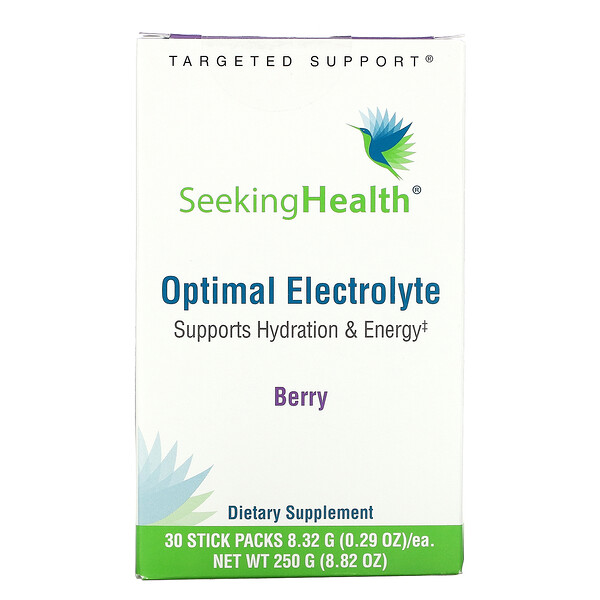 Seeking Health, Optimal Electrolyte, ягодный, 30 пакетиков в стиках по 8,32 г (0,29 унции)