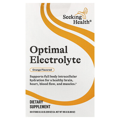 Seeking Health, Electrolitos óptimos, Naranja, 30 sobrecitos, 6,5 g (0,229 oz) cada uno