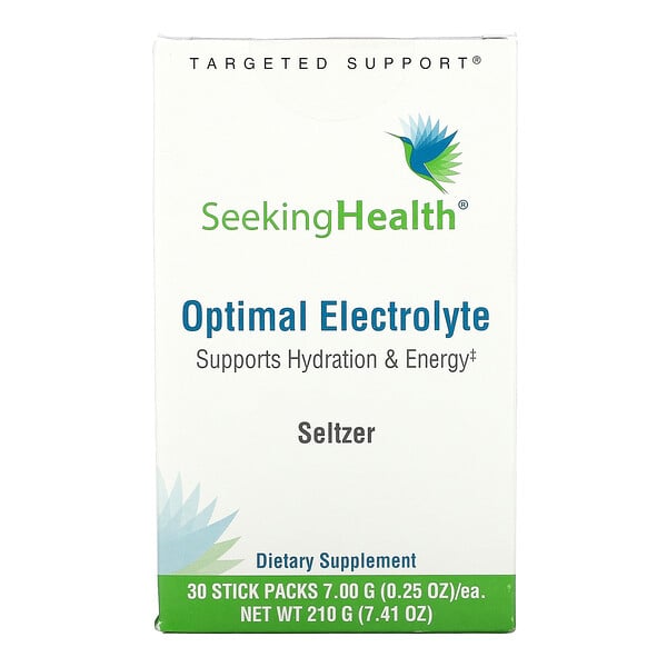 Seeking Health, Optimal Electrolyte, Seltzer, 30 Stick Packs, 0.25 oz (7 g) Each