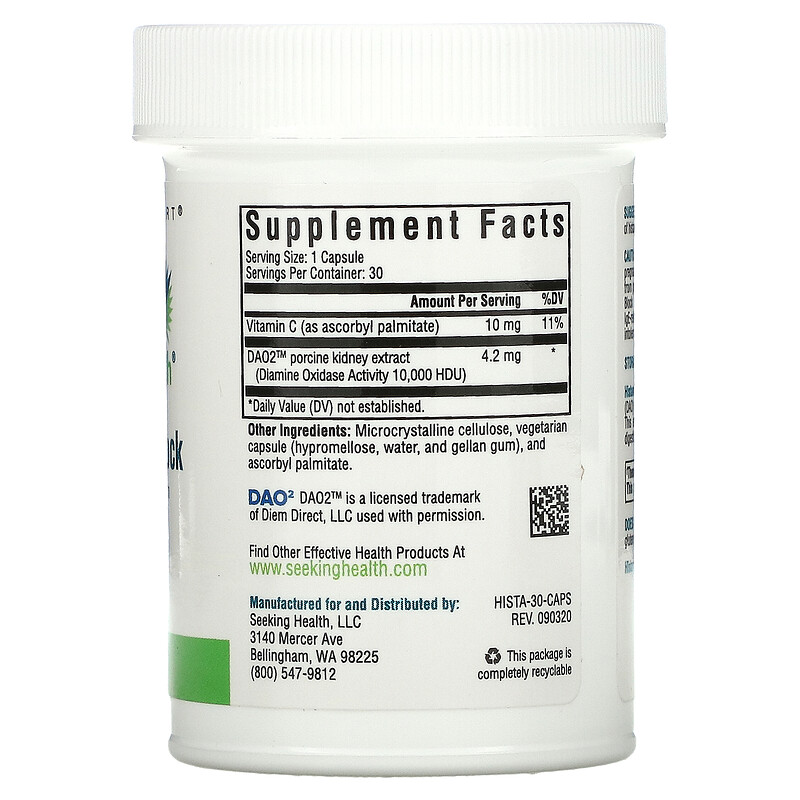 Seeking Health, Histamine Block, 30 Capsules