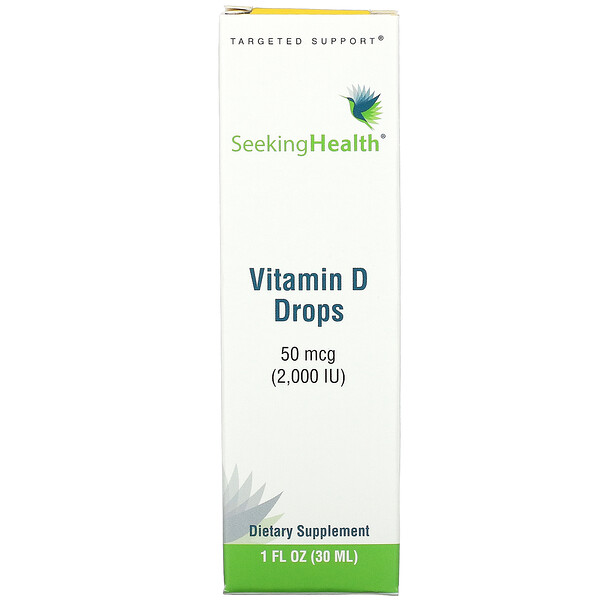 Seeking Health, Витамин D в каплях, 50 мкг (2000 МЕ), 30 мл (1 жидк. Унция)