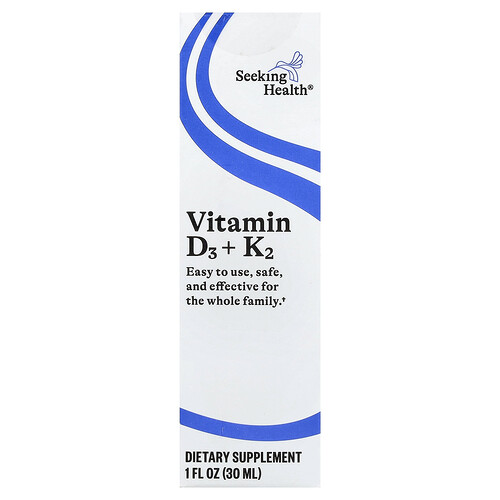 Seeking Health Vitamin D3 + K2 Drops, 1 fl oz (30 ml)