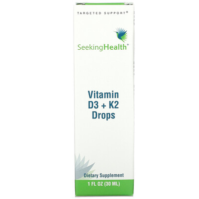 

Seeking Health, Vitamin D3 + K2 Drops, 1 fl oz (30 ml)