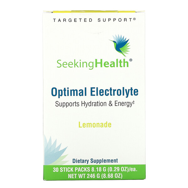 Seeking Health, Optimal Electrolyte, Lemonade, 30 Stick Packs, 0.29 oz (8.18 g) Each