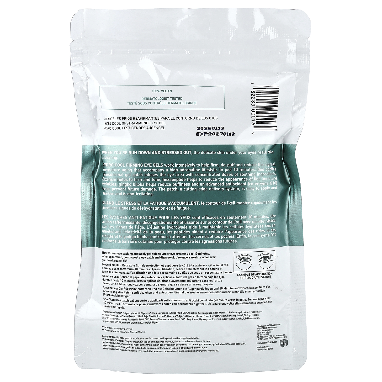 Hydro Cool Firming Eye Gels, 8 Pairs