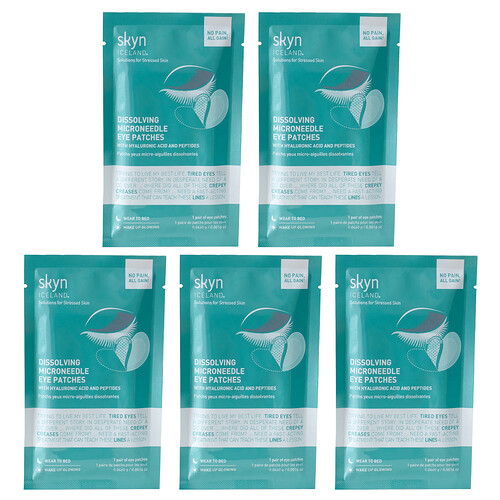 Skyn Iceland, Parches con microagujas para disolver el contorno de los ojos, 5 pares