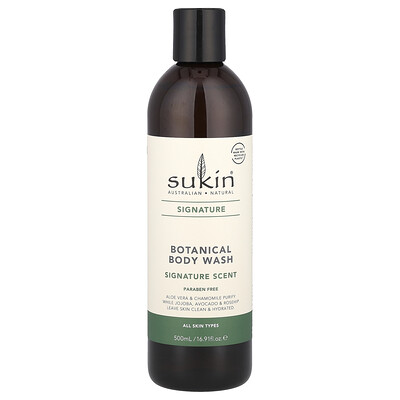 Sukin , Signature, Botanical Body Wash, Fl Oz (500 Ml) Size 16.9