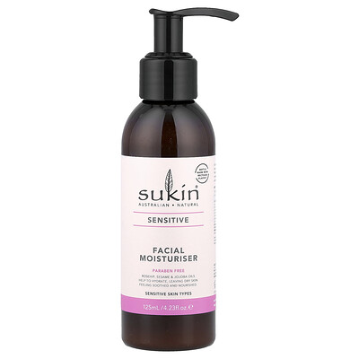 Sukin, Facial Moisturiser, Sensitive, 4.23 fl oz (125 ml)