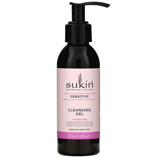 Sukin, 潔面凝膠，敏感皮膚專用，4.23 液量盎司（125 毫升）