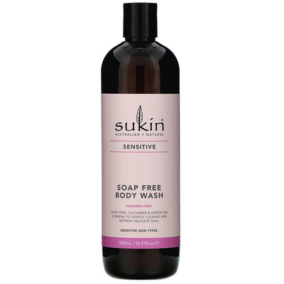 Купить Sukin Soap Free Body Wash, Sensitive, 16.91 fl oz (500 ml)